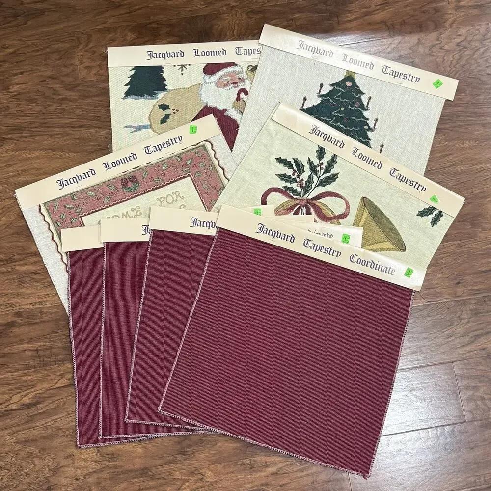 9 NOS New Assorted Christmas Holiday Decorative Sew Craft Pillow Tapestry Panels